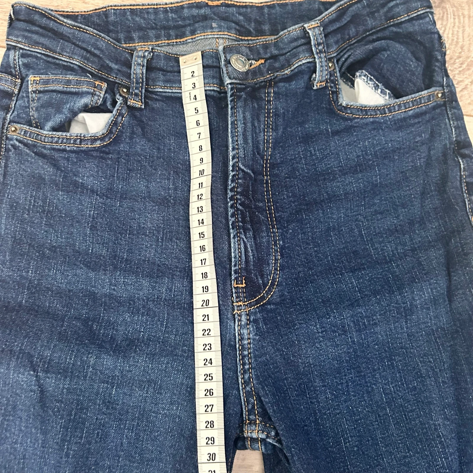 Bershka Jeans Acampanados Azul Escuro Cintura Alta – Tamanho S 36 – photo 8